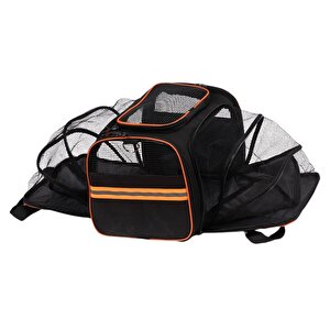 Brave Paws Hawaii Yırtılmaz Plastik Fileli Kedi Ve Köpek Taşıma Çantası Siyah