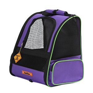 Brave Paws Plastik Fileli Piramit Model Yıkanabilir Kedi Ve Köpek Çantası Mor