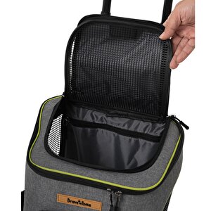 Reyo Brave Paws 4 Tekerlekli Frenli Yırtılmaz Plastik Fileli Kedi Ve Köpek Taşıma Çantası, Kedi Sırt Taşıma Çantası Gri