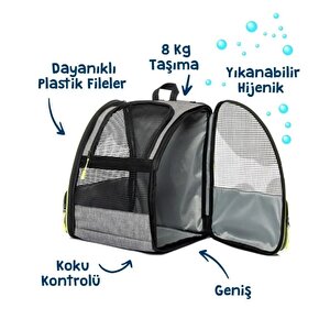 Reyo Brave Paws Plastik Fileli Piramit Model Yıkanabilir Kedi Ve Köpek Çantası Siyah