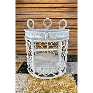 Reyo Lüxperi Kristal Taşlı İki Katlı Kedi Yatağı, Kedi Ranzası Beyaz