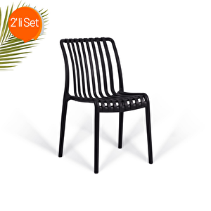 Paris Kolsuz Sandalye 2'li Set Siyah