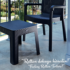 Holiday Rattan Şezlong Sehpası 2'li Kahverengi