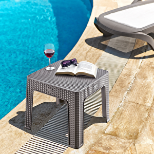 Holiday Rattan Şezlong Sehpası 2'li Gri