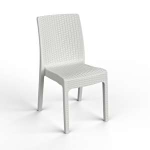 Lilyum 2'li Kolsuz Balkon Sandalyesi Beyaz