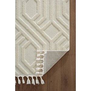 Loop Lp024w Gri Halı Dekoratif Sisal Yumuşak Bukleli Tozsuz Salon Halısı Yatak Odası Iskandinav