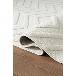 Loop Lp023w Beyaz Halı Dekoratif Sisal Yumuşak Bukleli Tozsuz Salon Halısı Yatak Odası Iskandinav 80x150 cm