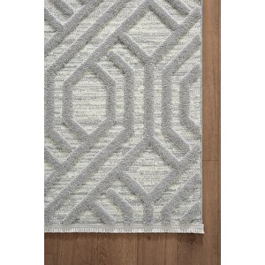 Loop Lp024g Gri Halı Dekoratif Sisal Yumuşak Bukleli Tozsuz Salon Halısı Yatak Odası Iskandinav