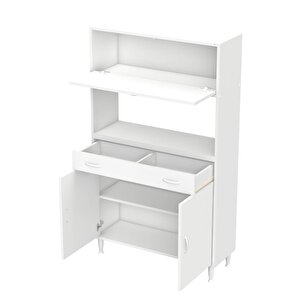 Vio Mutfak Dolabı 2 Kapak, 1 Raf, 1 Çekmece Alt, 1 Kapak, 1 Boş Göz Üst Modül (90 Cm Genişlik)