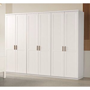 Nevra Mdf Membran 6 Kapaklı Gardırop Dolap Kurulum Dahil