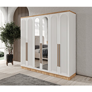 Guneystore Ücretsiz Montaj - Rosa 6 Kapaklı Komple Mdf Yatak Odası Takımı