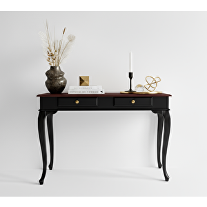 120 Cm Masif Lükens Siyah Ceviz Çalışma Masası