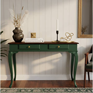 110 Cm Masif Lükens Yeşil Ceviz Çalışma Masası