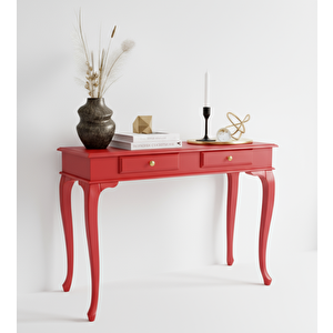 120 Cm Masif Lükens Kırmızı Çalışma Masası