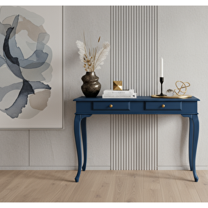 110 Cm Masif Lükens Mavi Çalışma Masası