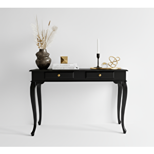 120 Cm Masif Lükens Siyah Çalışma Masası