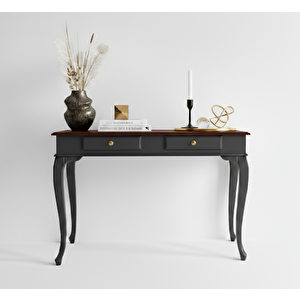 100 Cm Masif Lükens Antrasit Ceviz Çalışma Masası