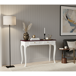 110 Cm Masif Lükens Beyaz Ceviz Çalışma Masası