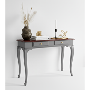 100 Cm Masif Lükens Gri Ceviz Çalışma Masası