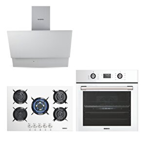 Digital Beyaz Ankastre Set  5 Gözlü