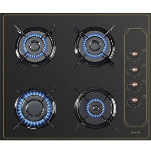 Rustik Siyah Cam Ankastre Set