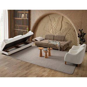 Eymense Aries Yataklı Sandıklı Koltuk Takımı 3+3+1+1 Kahverengi