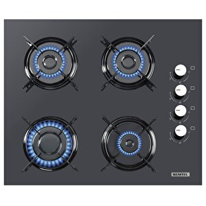 Dizayn Antrasit (gri) Cam Ankastre Set