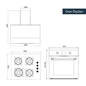 Kumtel Beyaz Cam Digital / Dokunmatik Ankastre Set - 8 Prog