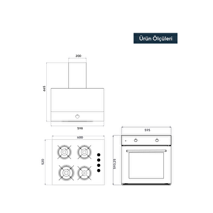 Kumtel Home Beyaz Cam Ankastre Set