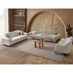 Eymense Aries Yataklı Sandıklı Koltuk Takımı 3+3+1+1 Sütlü Kahve