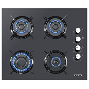 Kristal Antrasit ( Gri ) Cam Ankastre Set