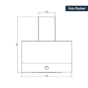 Metalik gri̇ Cam Davlumbaz Da6-830