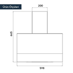 Antrasit (gri) Dokunmatik Cam Davlumbaz Da6-835