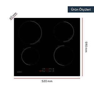 Kumtel 2'li Siyah İndüksiyonlu Ankastre Set (fırın-ocak)