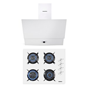 Beyaz 2\'li Ankastre Cam Set (ocak-davlumbaz)