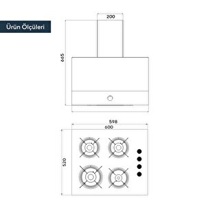 Beyaz 2\'li Ankastre Cam Set (ocak-davlumbaz)