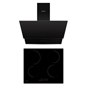 2'li Siyah İndüksiyonlu Ankastre Set (davlumbaz-ocak)