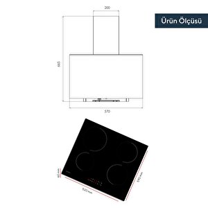 Kumtel 2'li Siyah İndüksiyonlu Ankastre Set (davlumbaz-ocak)