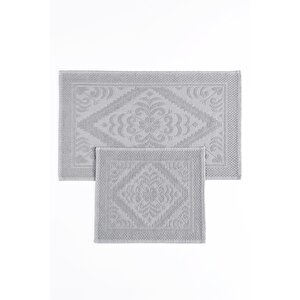 | Violeta 2'li Banyo Paspas Seti | Kaymaz Taban %100 Pamuk | 60x100 - 50x60 Cm 7035 Açık Gri