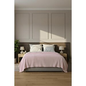 Pufina | Tek Kişilik Tavşan Tüyü Dokulu Peluş Battaniye & Yatak Örtüsü | 150x220 Açık Pudra