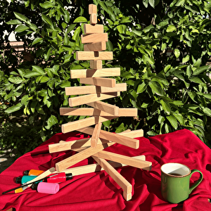 Leftover Ahşap El Yapımı Yılbaşı Ağacı 54cm Ahşap