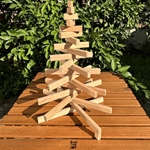 Leftover Ahşap El Yapımı Yılbaşı Ağacı 54cm Ahşap