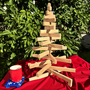 Leftover Ahşap El Yapımı Yılbaşı Ağacı 54cm Ahşap