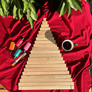 Leftover Ahşap El Yapımı Yılbaşı Ağacı 54cm