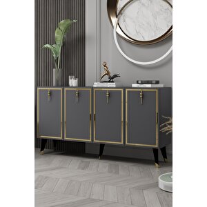 8219-32ct Kb150 Konsol,tv Üni̇tesi̇ ANTRASİT-ALTIN Antrasit