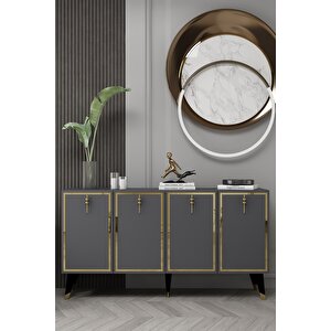 8219-32ct Kb150 Konsol,tv Üni̇tesi̇ ANTRASİT-ALTIN Antrasit