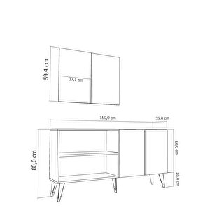 8219-32ct Kb150 Konsol,tv Üni̇tesi̇ ANTRASİT-ALTIN