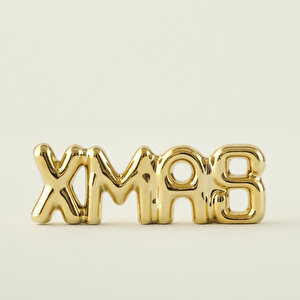 Xmas Yılbaşı Dekoratif Obje Gold (18x2x6 cm)