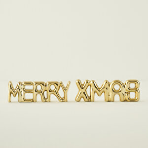 Xmas Yılbaşı Dekoratif Obje Gold (18x2x6 cm)