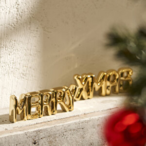 Xmas Yılbaşı Dekoratif Obje Gold (18x2x6 cm)